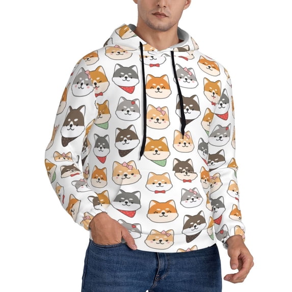 Hoodies for Men - Cute Dog colorful cartoon Long Sleeve Comfrt Men'S Fashion Hoodies & Sweatshirts, Sweatshirts for Men Hoodies Pullover Clothing Clothes with Pouch