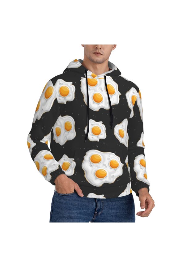 Hoodies for Men - Cute Fried Egg Long Sleeve Comfrt Men'S Fashion Hoodies & Sweatshirts, Sweatshirts for Men Hoodies Pullover Clothing Clothes with Pouch