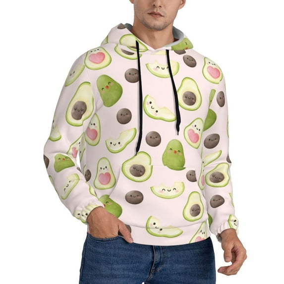 Hoodies for Men - Cute Love Avocado Long Sleeve Comfrt Men'S Fashion Hoodies & Sweatshirts, Sweatshirts for Men Hoodies Pullover Clothing Clothes with Pouch