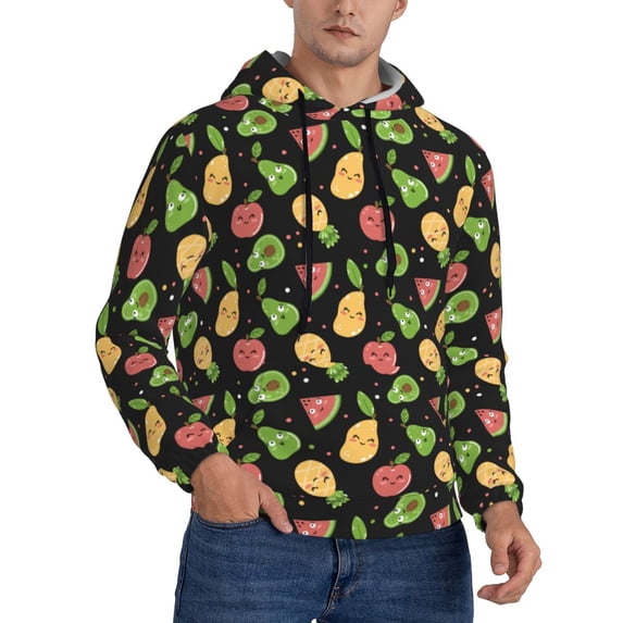 Hoodies for Men - Cute Pear Mango Watermelon Pineapple Long Sleeve Comfrt Men'S Fashion Hoodies & Sweatshirts, Sweatshirts for Men Hoodies Pullover Clothing Clothes with Pouch