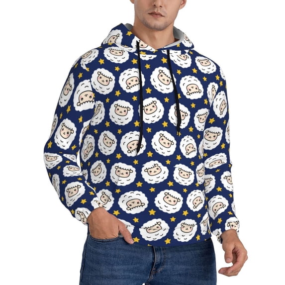 Hoodies for Men - Cute Sheep With Star Long Sleeve Comfrt Men'S Fashion Hoodies & Sweatshirts, Sweatshirts for Men Hoodies Pullover Clothing Clothes with Pouch