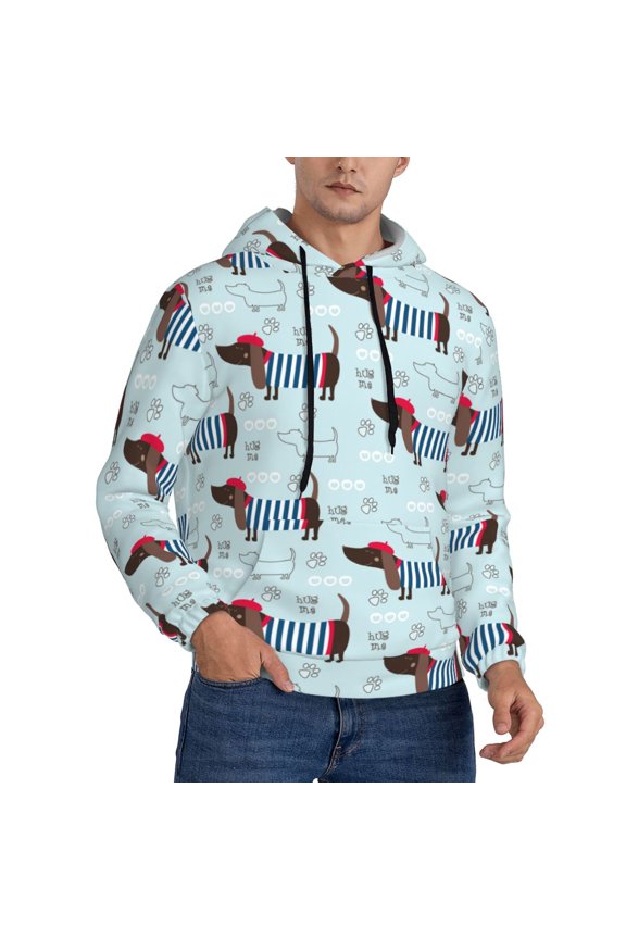 Hoodies for Men - Dachshund Dog Puppy No.1010 Long Sleeve Comfrt Men'S Fashion Hoodies & Sweatshirts, Sweatshirts for Men Hoodies Pullover Clothing Clothes with Pouch