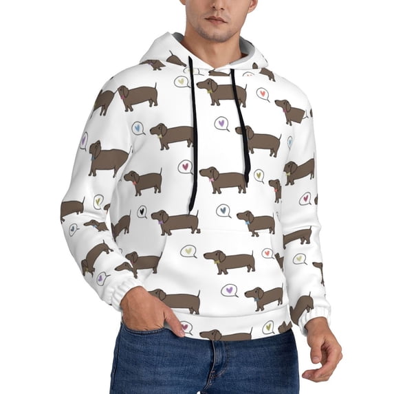 Hoodies for Men - Dachshund Dog Puppy No.1056 Long Sleeve Comfrt Men'S Fashion Hoodies & Sweatshirts, Sweatshirts for Men Hoodies Pullover Clothing Clothes with Pouch