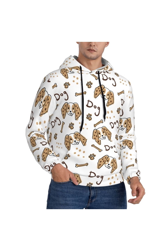 Hoodies for Men - Dalmatian Dog Cartoon Long Sleeve Comfrt Men'S Fashion Hoodies & Sweatshirts, Sweatshirts for Men Hoodies Pullover Clothing Clothes with Pouch