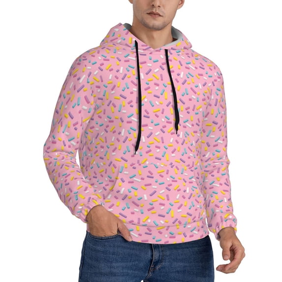 Hoodies for Men - Donut crumbs Long Sleeve Comfrt Men'S Fashion Hoodies & Sweatshirts, Sweatshirts for Men Hoodies Pullover Clothing Clothes with Pouch