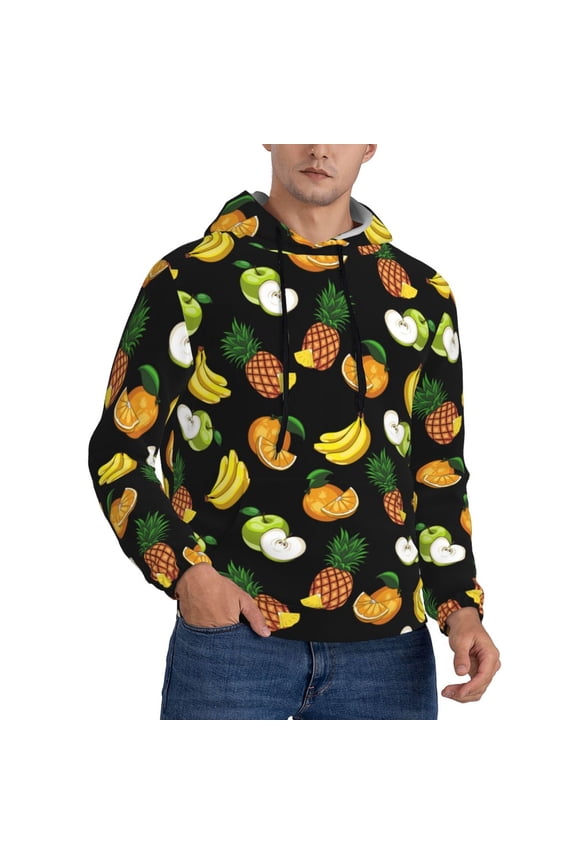 Hoodies for Men - Fruit Pineapple Banana Long Sleeve Comfrt Men'S Fashion Hoodies & Sweatshirts, Sweatshirts for Men Hoodies Pullover Clothing Clothes with Pouch