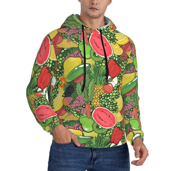 Hoodies for Men - Fruits Vegetables And Berries Long Sleeve Comfrt Men'S Fashion Hoodies & Sweatshirts, Sweatshirts for Men Hoodies Pullover Clothing Clothes with Pouch