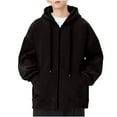 thumbnail image 1 of Hoodies for Men Full Zip Hooded Fleece Jacket Soft Casual Pullover Sweatshirt Comforty Hoody Lightweight Jackets Patchwork Tops Cardigans for Casual Wear & Workout Loose Outwears, 1 of 4