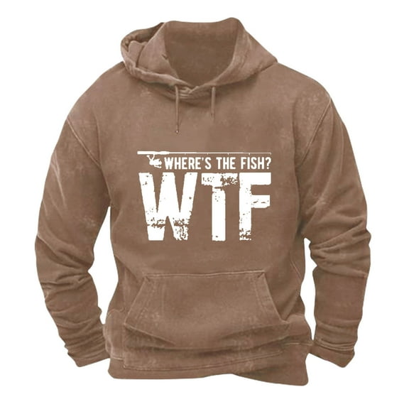 Hoodies for Men Funny Letter Print Hooded Sweatshirts Lightweight Hoodie Spring Fall Long Sleeve Fleece Lined Tops Casual Pullover with Pockets Hood Sweater Hoody Jackets