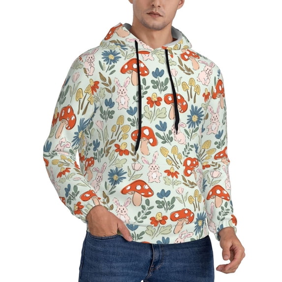 Hoodies for Men - Garden Of Little Bunnies Long Sleeve Comfrt Men'S Fashion Hoodies & Sweatshirts, Sweatshirts for Men Hoodies Pullover Clothing Clothes with Pouch