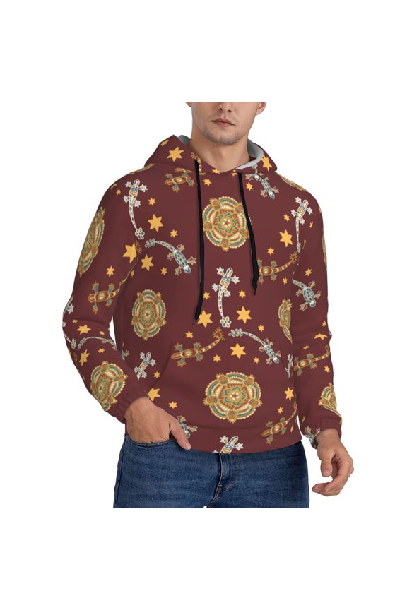 Hoodies for Men - Geometric Lizard Gecko Colorful_B Long Sleeve Comfrt Men'S Fashion Hoodies & Sweatshirts, Sweatshirts for Men Hoodies Pullover Clothing Clothes with Pouch