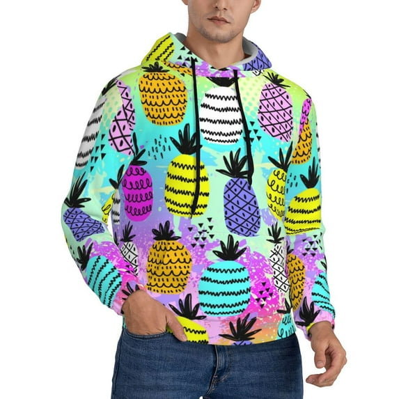 Hoodies for Men - Graffiti Pineapples Long Sleeve Comfrt Men'S Fashion Hoodies & Sweatshirts, Sweatshirts for Men Hoodies Pullover Clothing Clothes with Pouch