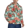 thumbnail image 1 of Hoodies for Men - Green White Leaves Rose Flowers Long Sleeve Comfrt Men'S Fashion Hoodies & Sweatshirts, Sweatshirts for Men Hoodies Pullover Clothing Clothes with Pouch, 1 of 7