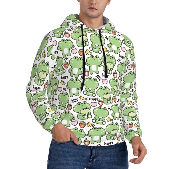 Hoodies for Men - Happy Frogs Long Sleeve Comfrt Men'S Fashion Hoodies & Sweatshirts, Sweatshirts for Men Hoodies Pullover Clothing Clothes with Pouch
