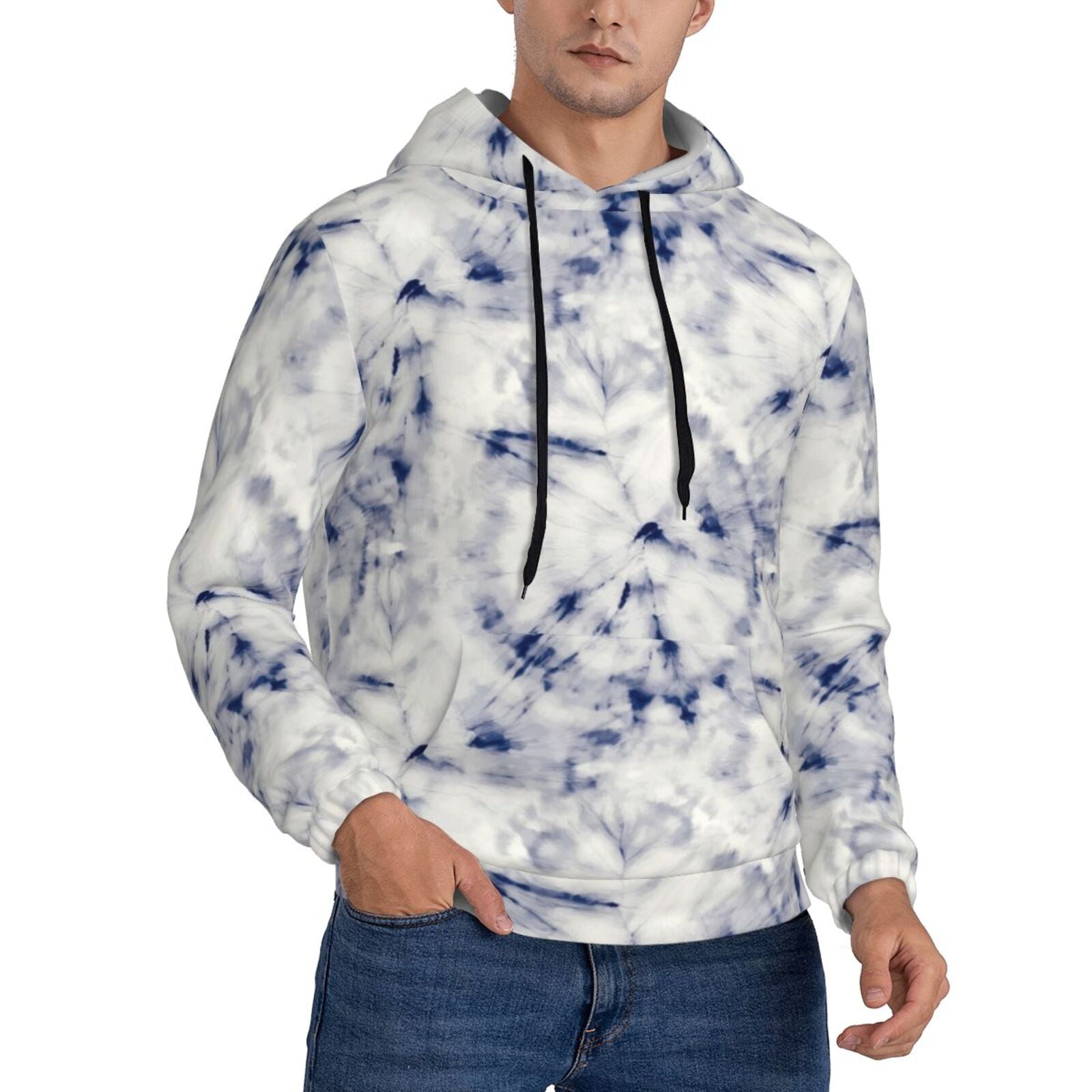 Mens Indigo Dyed Hoodie Hoodies For Men Indigo Tie Dye Long