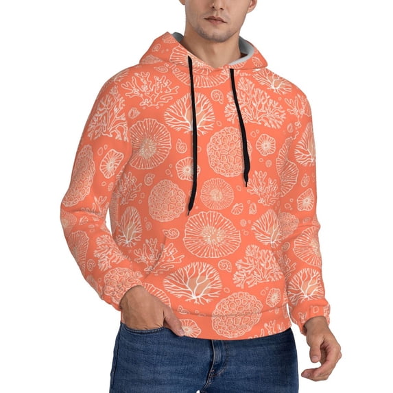 Hoodies for Men - he Marine Theme With Corals Long Sleeve Comfrt Men'S Fashion Hoodies & Sweatshirts, Sweatshirts for Men Hoodies Pullover Clothing Clothes with Pouch