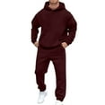 thumbnail image 1 of Hoodies for Men, Men's Hoodie And Jogger Set Two Piece Tracksuit With Brushed Interior Comfortable Athletic Loungewear Outfit With Front Pockets And Ribbeds For Casual Wear(,2XL), 1 of 4