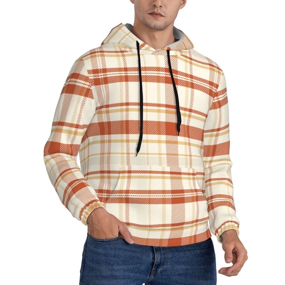 Hoodies for Men - Minimalist plaid Long Sleeve Comfrt Men'S Fashion Hoodies & Sweatshirts, Sweatshirts for Men Hoodies Pullover Clothing Clothes with Pouch