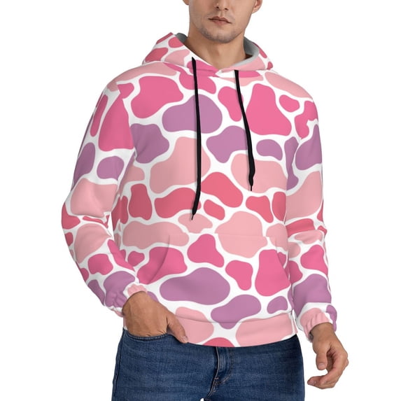 Hoodies for Men - Multicolor Cow Print Long Sleeve Comfrt Men'S Fashion Hoodies & Sweatshirts, Sweatshirts for Men Hoodies Pullover Clothing Clothes with Pouch