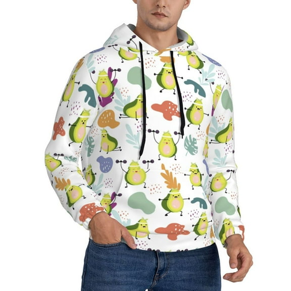 Hoodies for Men - Orange Green Avocado Long Sleeve Comfrt Men'S Fashion Hoodies & Sweatshirts, Sweatshirts for Men Hoodies Pullover Clothing Clothes with Pouch