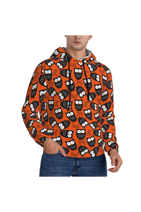 Hoodies for Men - Owls And Boo Long Sleeve Comfrt Men'S Fashion Hoodies & Sweatshirts, Sweatshirts for Men Hoodies Pullover Clothing Clothes with Pouch
