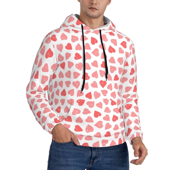 Hoodies for Men - Pink Hearts1 Long Sleeve Comfrt Men'S Fashion Hoodies & Sweatshirts, Sweatshirts for Men Hoodies Pullover Clothing Clothes with Pouch