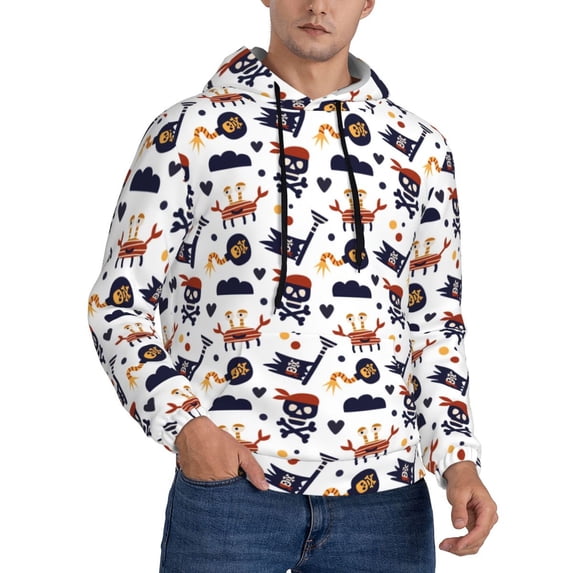 Hoodies for Men - Pirate Theme Long Sleeve Comfrt Men'S Fashion Hoodies & Sweatshirts, Sweatshirts for Men Hoodies Pullover Clothing Clothes with Pouch