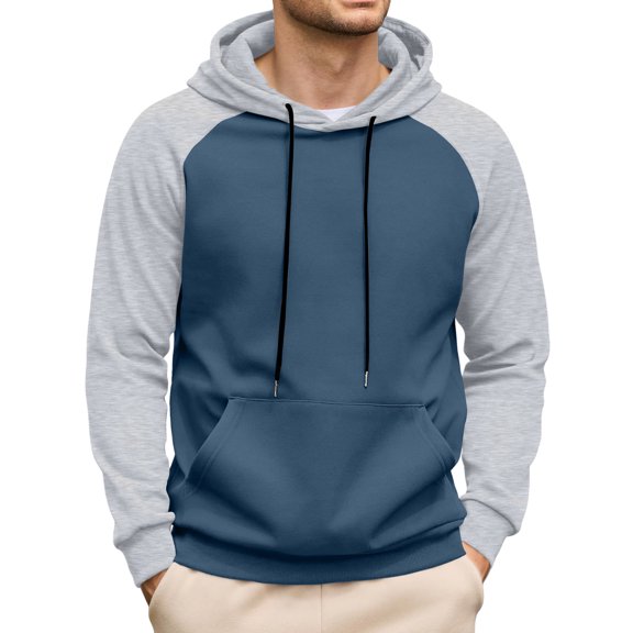 Hoodies for Men Pullover Hooded Sweatshirt with Kangaroo Pocket Fall Winter Hooded Comfortable and Soft Adjustable Drawstring Hood for Casual Daily Wear