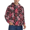 thumbnail image 1 of Hoodies for Men - Red Gray Black Paisley Long Sleeve Comfrt Men'S Fashion Hoodies & Sweatshirts, Sweatshirts for Men Hoodies Pullover Clothing Clothes with Pouch, 1 of 7