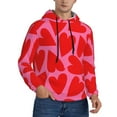 thumbnail image 1 of Hoodies for Men - Red Love Heart Long Sleeve Comfrt Men'S Fashion Hoodies & Sweatshirts, Sweatshirts for Men Hoodies Pullover Clothing Clothes with Pouch, 1 of 7