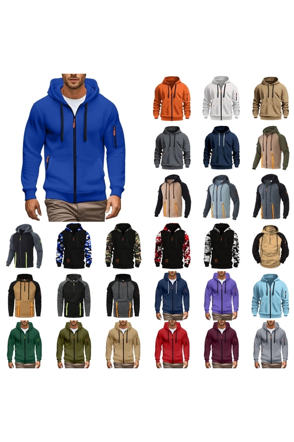 Hoodies Men Relaxed Fit Fall Winetr Comfortable Hooded Jacket Long Sleeve Solid Color Casual Sporty Oversized Hoodie