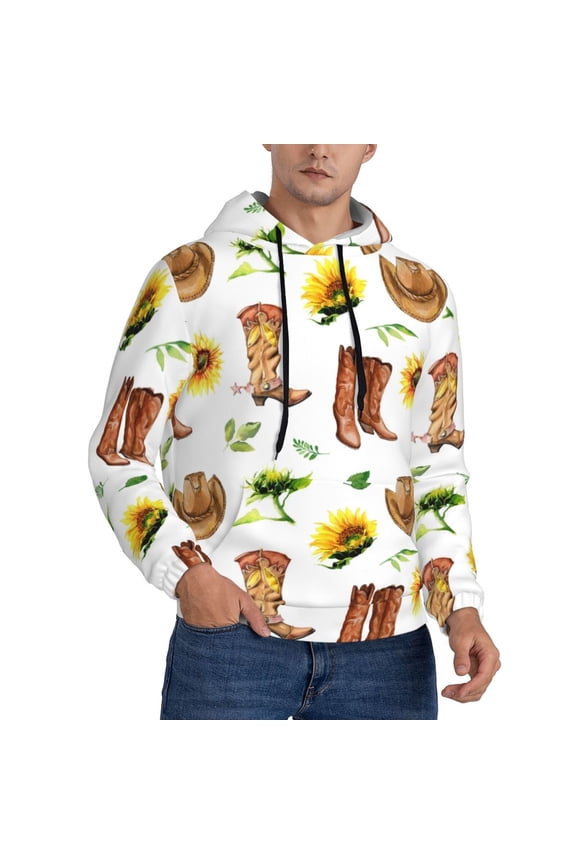 Hoodies for Men - Rustic Western Charm Long Sleeve Comfrt Men'S Fashion Hoodies & Sweatshirts, Sweatshirts for Men Hoodies Pullover Clothing Clothes with Pouch