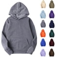 thumbnail image 1 of Hoodies for Men Sawvnm Women's Casual Fashionable Long Sleeved Hooded Pocket Top Long Sleeve Hooded Pullover Sweatshirts Blouse for Daily Wear Dark Gray XL, 1 of 8
