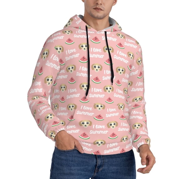 Hoodies for Men - Summer watermelon dogs Long Sleeve Comfrt Men'S Fashion Hoodies & Sweatshirts, Sweatshirts for Men Hoodies Pullover Clothing Clothes with Pouch