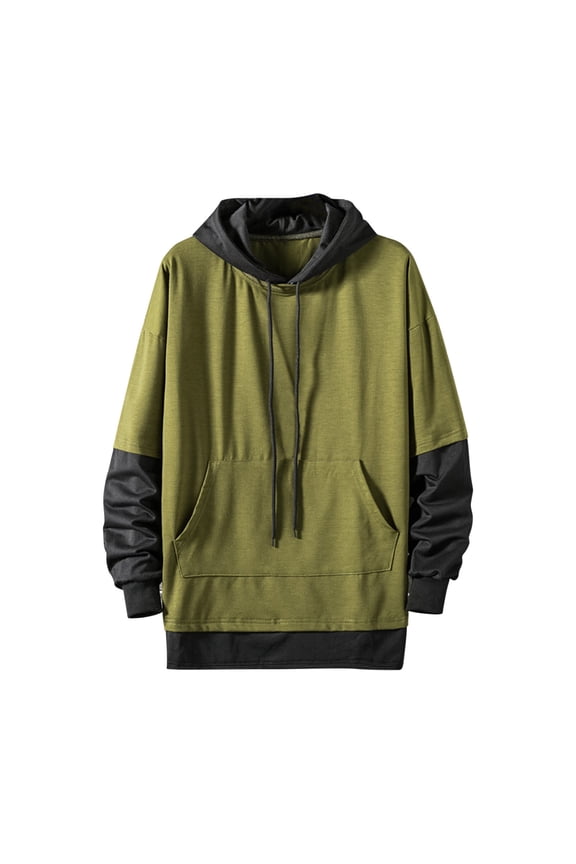 Hoodies for Men Sweatshirts Long Sleeve Sweater Drawstring Lightweight Hoody Tops Fluffy Hooded Pullover Solid Color Warm Outwear Sports Leisure Workwear Comfortable Activewear with Pockets