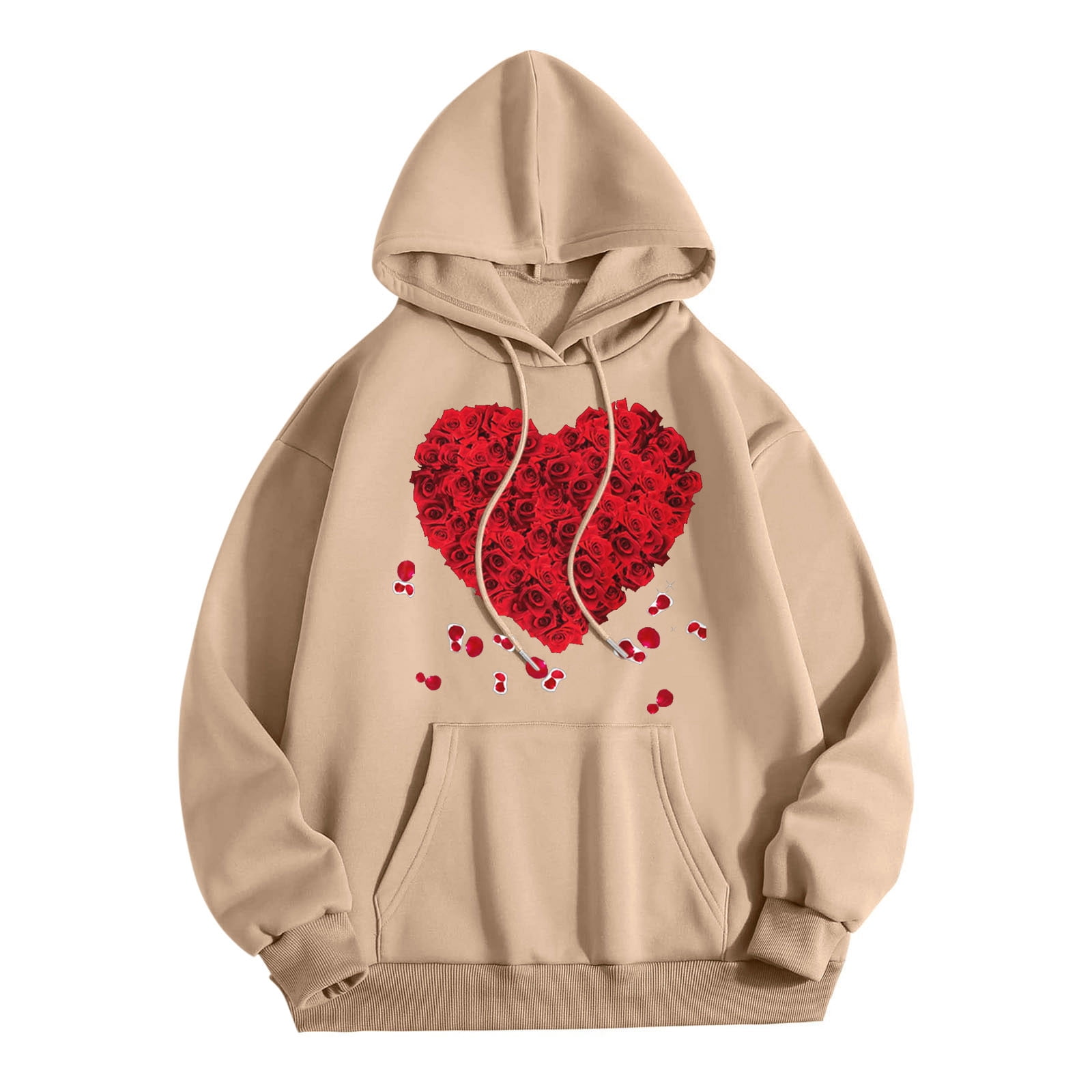 Hoodies for Men Thick Men Women Valentine s Day Graphic Hooded Print Hooded Collar Long Sleeve Sweatshirt Tops The Purge Hoodie Blank Sweatshirt Mens