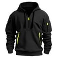 thumbnail image 1 of Hoodies for Men Zip Up Casual Sports Pullover Mens Solid Color Zipper Pocket Long Sleeve Hooded Sweatshirts Top Quarter Zip Up Hoodie Zip Up For Women, 1 of 7