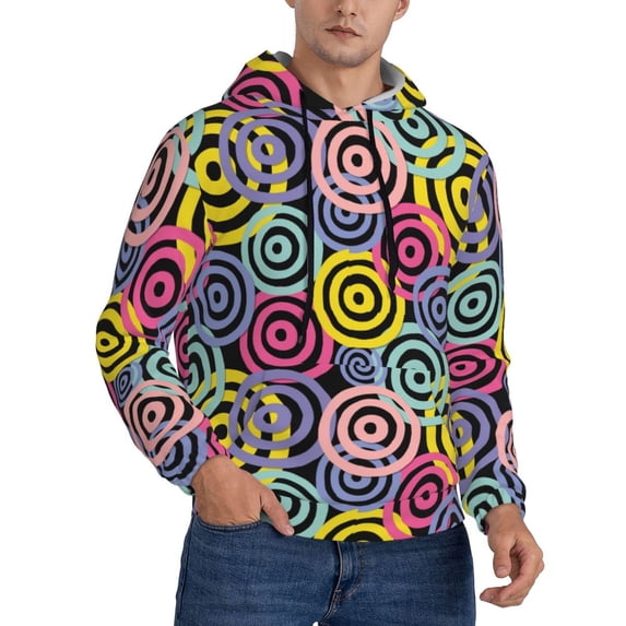 Hoodies for Men - abstractly colorful print A Long Sleeve Comfrt Men'S Fashion Hoodies & Sweatshirts, Sweatshirts for Men Hoodies Pullover Clothing Clothes with Pouch
