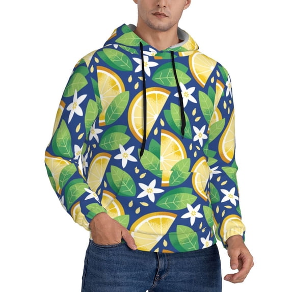 Hoodies for Men - cartoon Lemon flower Long Sleeve Comfrt Men'S Fashion Hoodies & Sweatshirts, Sweatshirts for Men Hoodies Pullover Clothing Clothes with Pouch
