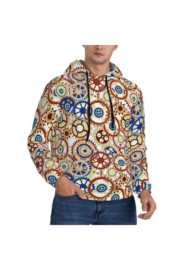 Hoodies for Men - colorful gear Pattern Long Sleeve Comfrt Men'S Fashion Hoodies & Sweatshirts, Sweatshirts for Men Hoodies Pullover Clothing Clothes with Pouch