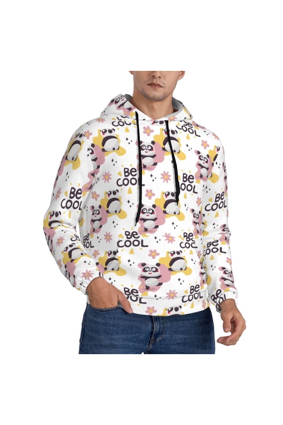 Hoodies for Men - be cool panda Long Sleeve Comfrt Men'S Fashion Hoodies & Sweatshirts, Sweatshirts for Men Hoodies Pullover Clothing Clothes with Pouch