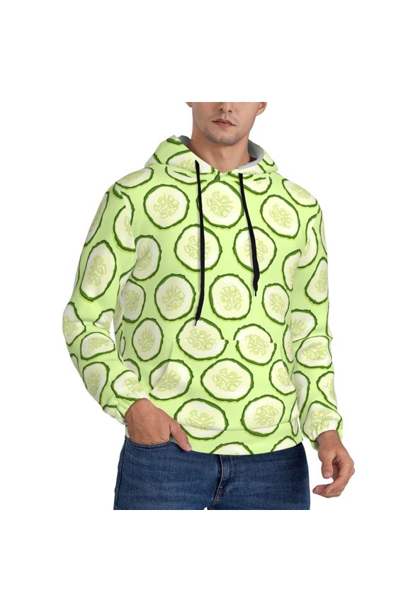 Hoodies for Men - cute Cucumber slices Long Sleeve Comfrt Men'S Fashion Hoodies & Sweatshirts, Sweatshirts for Men Hoodies Pullover Clothing Clothes with Pouch