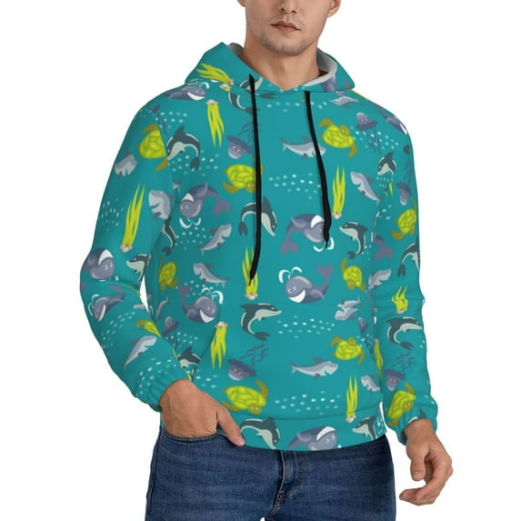 Hoodies for Men - cute shark turtle Long Sleeve Comfrt Men'S Fashion Hoodies & Sweatshirts, Sweatshirts for Men Hoodies Pullover Clothing Clothes with Pouch