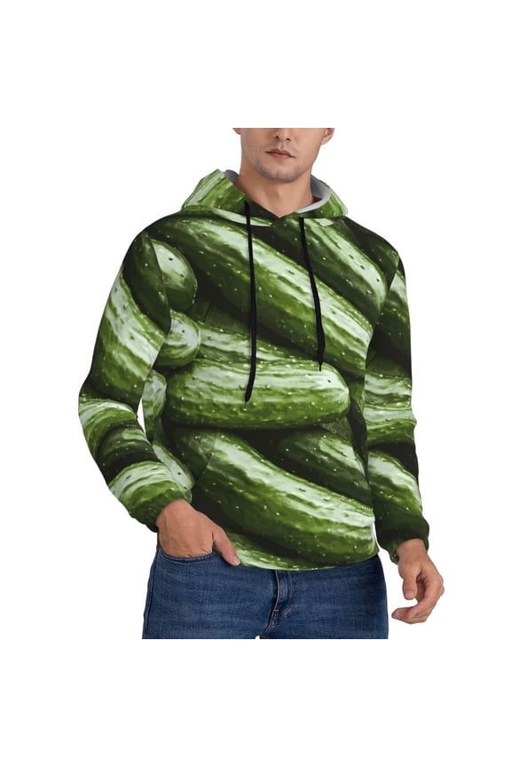 Hoodies for Men - funny Cucumber Long Sleeve Comfrt Men'S Fashion Hoodies & Sweatshirts, Sweatshirts for Men Hoodies Pullover Clothing Clothes with Pouch