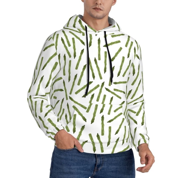 Hoodies for Men - green Asparagus Pattern Long Sleeve Comfrt Men'S Fashion Hoodies & Sweatshirts, Sweatshirts for Men Hoodies Pullover Clothing Clothes with Pouch