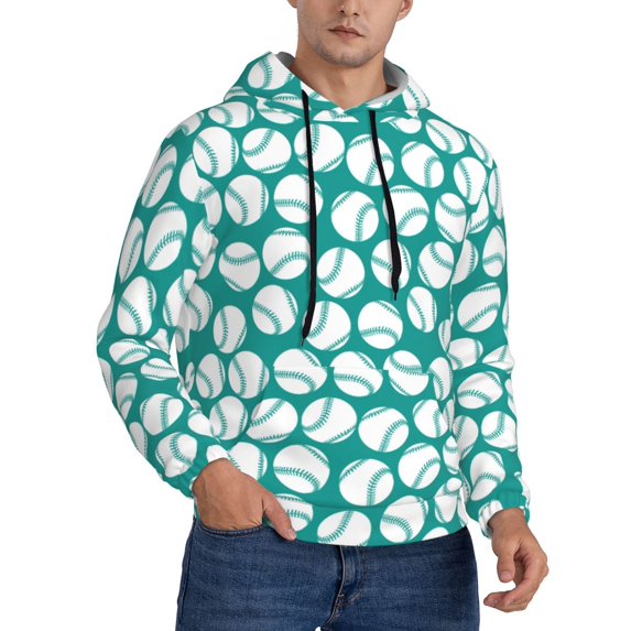 Hoodies for Men - green baseball Long Sleeve Comfrt Men'S Fashion Hoodies & Sweatshirts, Sweatshirts for Men Hoodies Pullover Clothing Clothes with Pouch
