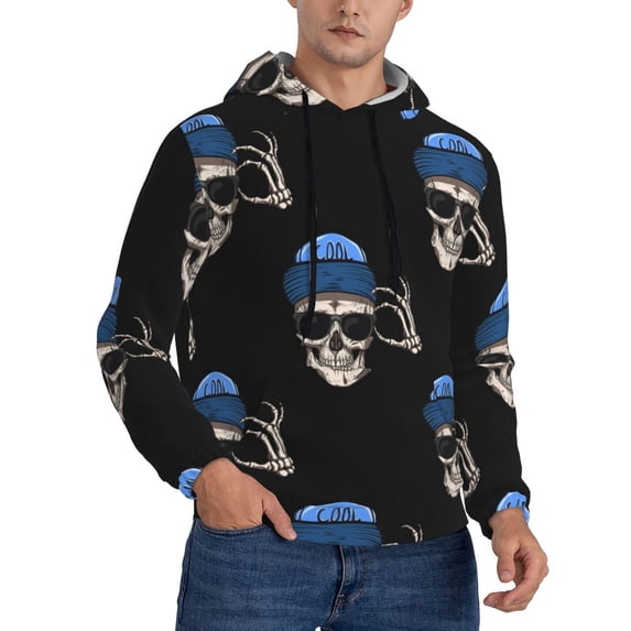Hoodies for Men - halloween cool skull Long Sleeve Comfrt Men'S Fashion Hoodies & Sweatshirts, Sweatshirts for Men Hoodies Pullover Clothing Clothes with Pouch