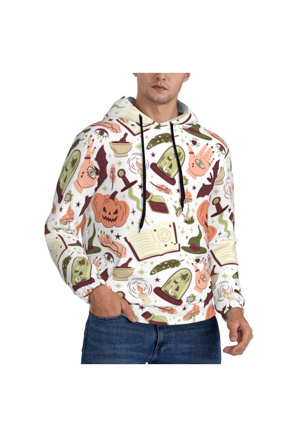 Hoodies for Men - halloween element background Long Sleeve Comfrt Men'S Fashion Hoodies & Sweatshirts, Sweatshirts for Men Hoodies Pullover Clothing Clothes with Pouch