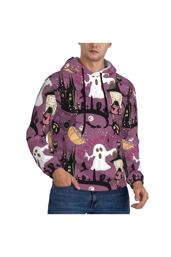 Hoodies for Men - halloween witch cartoon Long Sleeve Comfrt Men'S Fashion Hoodies & Sweatshirts, Sweatshirts for Men Hoodies Pullover Clothing Clothes with Pouch