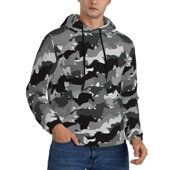Hoodies for Men - horse silhouette Long Sleeve Comfrt Men'S Fashion Hoodies & Sweatshirts, Sweatshirts for Men Hoodies Pullover Clothing Clothes with Pouch